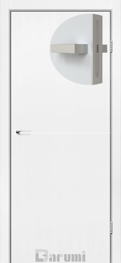 Міжкімнатні двері Darumi Plato PTL-03 (40 мм) Білий матовий, Нікелева вставка + алюмінієва кромка