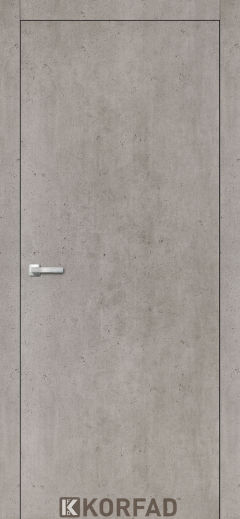 Міжкімнатні двері  Korfad, LP-01(Sota), лайт бетон, глухі, звичайна кромка