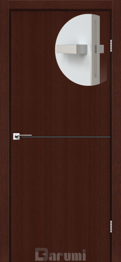 Міжкімнатні двері Darumi Plato PTL-03 (40 мм) Венге Панга, Антрацитна вставка+алюмінієва кромка