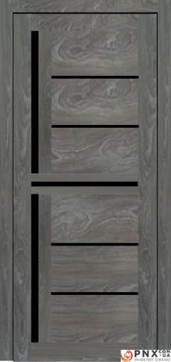 Міжкімнатні двері,  Portalino PL-06 PVC (38 мм), Мессіна темна (плівка пвх), BLK