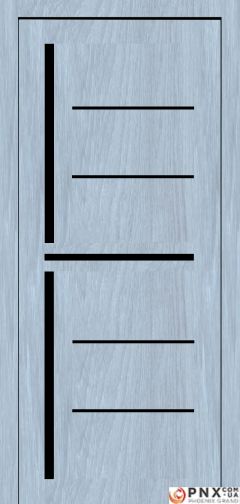 Міжкімнатні двері,  Portalino PL-06 PVC (38 мм), Мессіна срібна (плівка пвх), BLK