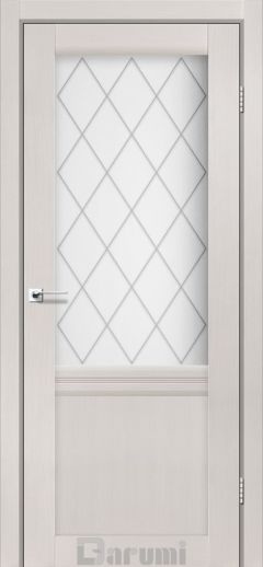 Міжкімнатні двері Darumi Galant_GL-01, Дуб Ольс, Сатин білий+ромб графіт D1