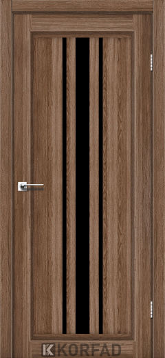 Міжкімнатні двері  Korfad, FL-03, дуб грей, Чорне