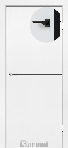 Міжкімнатні двері Darumi Plato PTL-03 (40 мм) Білий матовий, Антрацитна вставка+чорна матова кромка