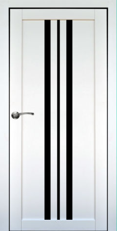 Міжкімнатні двері,  Portalino PL-07 PP (38 мм), Беллісіма вайт (поліпропілен), BLK