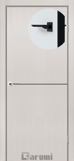 Міжкімнатні двері Darumi Plato PTL-03 (40 мм) Дуб Ольс, Антрацитна вставка+чорна матова кромка