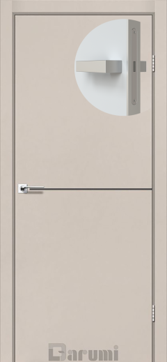 Міжкімнатні двері Darumi Plato PTL-03 (40 мм) Димчастий Краст, Антрацитна вставка+алюмінієва кромка