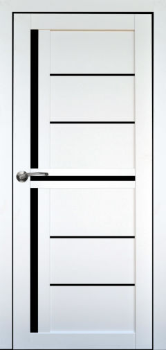 Міжкімнатні двері,  Portalino PL-06 PP (38 мм), Беллісіма вайт (поліпропілен), BLK