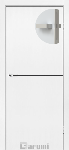 Міжкімнатні двері Darumi Plato PTL-03 (40 мм) Білий матовий, чорна вставка+алюмінієва кромка