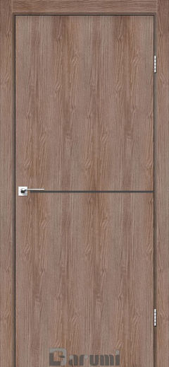 Міжкімнатні двері Darumi Plato PTL-03 (40 мм) Горіх Бургун, Антрацитна вставка+звичайна кромка
