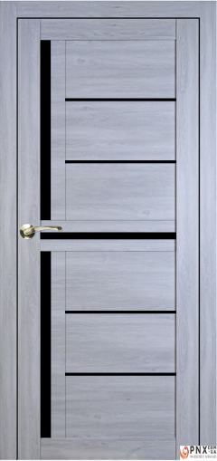 Міжкімнатні двері,  Portalino PL-06 Ecotop (38 мм), Санома сіра (екошпон), BLK