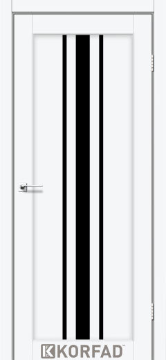 Міжкімнатні двері  Korfad FL-03, Білий перламутр, Чорне