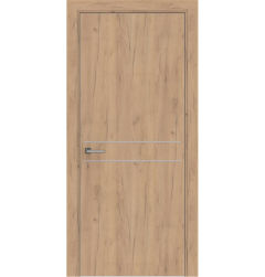 Міжкімнатні двері ArtPorte (38 мм), Ostin, Дуб крафт/ чорна кромка, Глухе