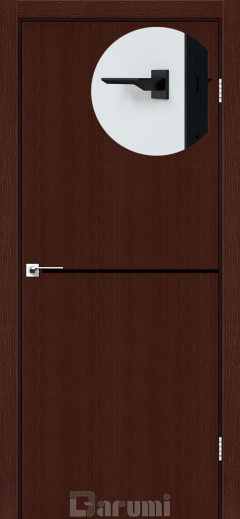 Міжкімнатні двері Darumi Plato PTL-03 (40 мм) Венге Панга, чорна вставка+чорна матова кромка