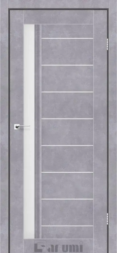 Міжкімнатні двері Darumi Bordo, Сірий бетон, Сатин білий