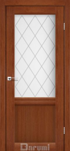 Міжкімнатні двері Darumi Galant_GL-01, Горіх Роял, Сатин білий+ромб графіт D1