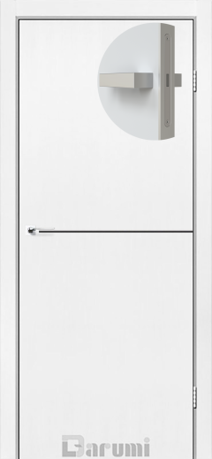 Міжкімнатні двері Darumi Plato PTL-03 (40 мм) Білий матовий, Антрацитна вставка+алюмінієва кромка