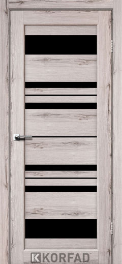 Міжкімнатні двері  Korfad, FL-04, дуб нордік, Чорне