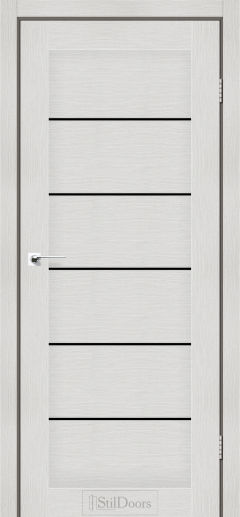 Міжкімнатні Двері StilDoors Victoria (40мм.) Світле Дерево Чорне скло