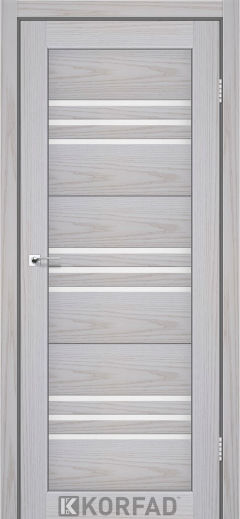 Міжкімнатні двері  Korfad, FL-05, сіра модрина, Сатін білий