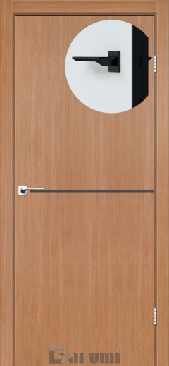 Міжкімнатні двері Darumi Plato PTL-03 (40 мм) Дуб Натуральний, Антрацитна вставка+чорна матова кромка