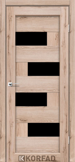 Міжкімнатні двері  Korfad, PM-10, дуб тобакко, Чорне
