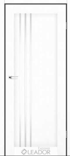 Межкомнатная дверь LEADOR Express Belluno ( 40 мм) Leador Belluno, Белый лен, Біле скло сатин