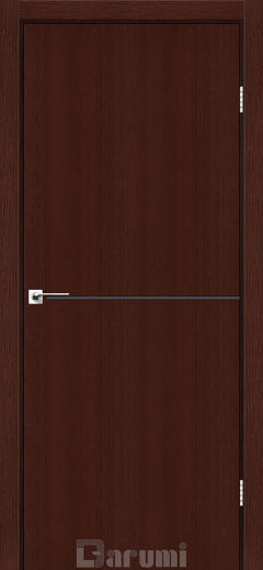 Міжкімнатні двері Darumi Plato PTL-03 (40 мм) Венге Панга, Антрацитна вставка+звичайна кромка