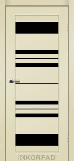 Міжкімнатні двері  Korfad, FL-04, Super Pet магнолія, Чорне
