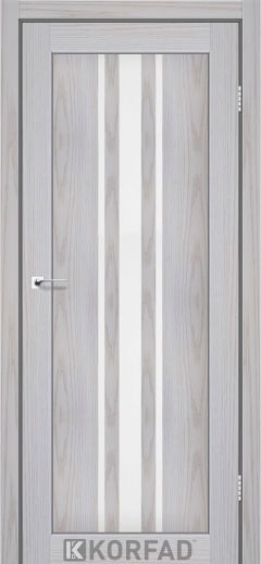 Міжкімнатні двері  Korfad, FL-03, сіра модрина, Сатін білий