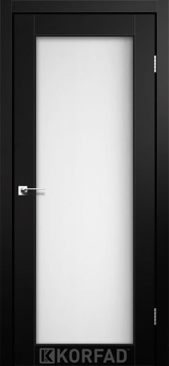 Міжкімнатні двері  Korfad, SV-01, Super Pet чорний, Сатін білий 8 мм