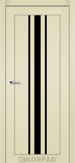 Міжкімнатні двері  Korfad, FL-03, Super Pet магнолія, Чорне