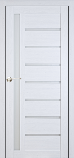 Міжкімнатні двері,  Portalino PL-01 Ecotop (38 мм), Санома біла (екошпон), Сатин