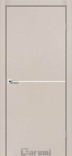 Міжкімнатні двері Darumi Plato PTL-03 (40 мм) Димчастий Краст, Нікелева вставка+звичайна кромка