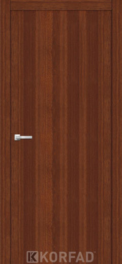 Міжкімнатні двері  Korfad, LP-01(Sota), горіх, глухі, алюмінієва кромка