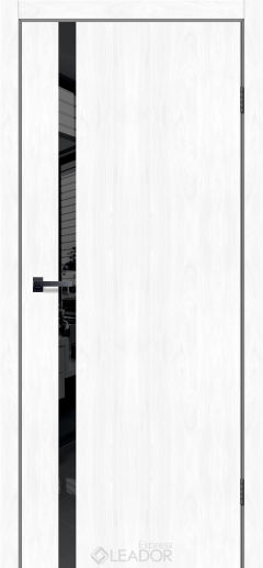 Межкомнатная дверь LEADOR Express SLD_03 ( 40 мм) LEADOR SLD_03, Клен белый, Глухе + чорна матова кромка