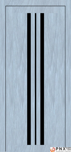 Міжкімнатні двері,  Portalino PL-07 PVC (38 мм), Мессіна срібна (плівка пвх), BLK