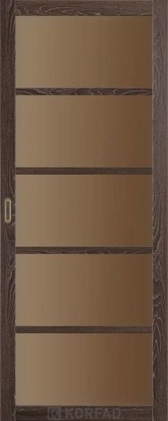 Міжкімнатні двері  Korfad, BL-02, еш-вайт, Сатин бронза