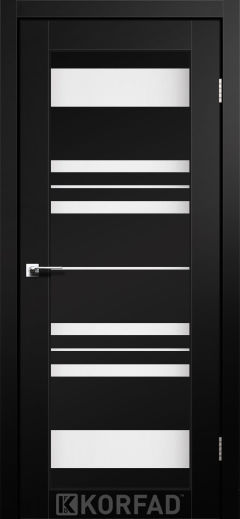 Міжкімнатні двері  Korfad, FL-04, Super Pet аляска чорний, Сатін білий