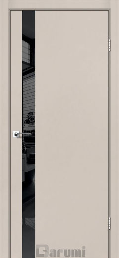 Міжкімнатні двері Darumi Plato, Димчатий краст, Lacobel чорний