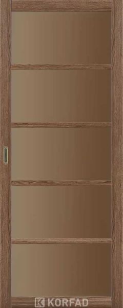 Міжкімнатні двері  Korfad, BL-02, дуб грей, Сатин бронза