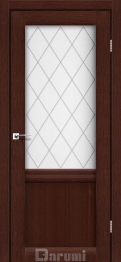 Міжкімнатні двері Darumi Galant_GL-01, Венге Панга, Сатин білий+ромб графіт D1