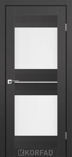Міжкімнатні двері  Korfad, Aliano AL-07, Super Pet антрацит, Сатін білий
