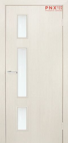 Міжкімнатні двері Оміс,  Модельні, Соло ПО (34мм), Екошпон сосна сицилія, скло сатин