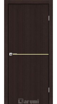 Міжкімнатні двері Darumi Plato PTL-03 (40 мм) Венге Панга, золота вставка+звичайна кромка