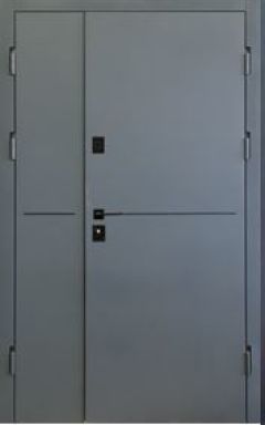 Вхідні двері Форт Нокс,  колекція "Крафт - 1", Матовий сірий 7024 /Астана пильно-сірий горизонт, ВУЛИЦЯ