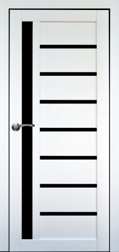 Міжкімнатні двері,  Portalino PL-01 PP (38 мм), Беллісіма вайт (поліпропілен), BLK