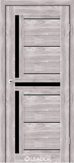 Межкомнатная дверь LEADOR Express Andora, Клен южный, Черное стекло