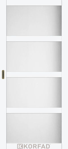 Розсувні  двері  Korfad, BL-01, Білий перламутр, Сатін білий