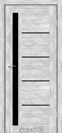 Межкомнатная дверь LEADOR Express Rim ( 40 мм) Leador Rim, Клен південний, Чорне скло